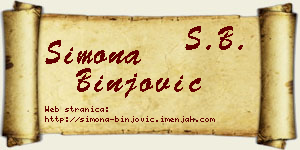 Simona Binjović vizit kartica
